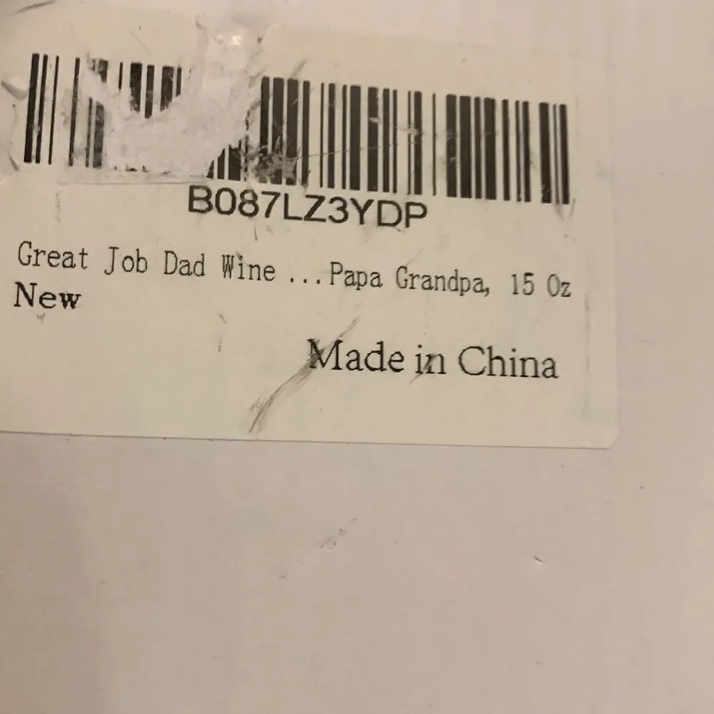 “Great job dad – I turned out awesome” stemless wine glass NWT